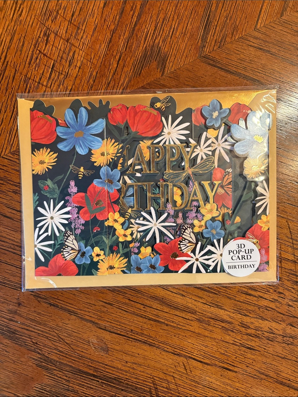 Floral 3D Pop-Up Birthday Card - Multicolor